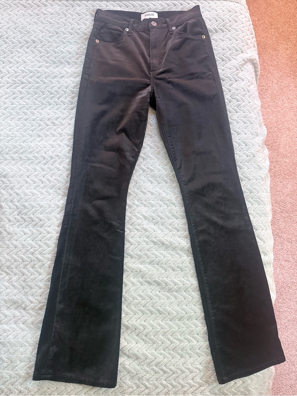 AGOLDE Black Women's Bootcut velvet jeans